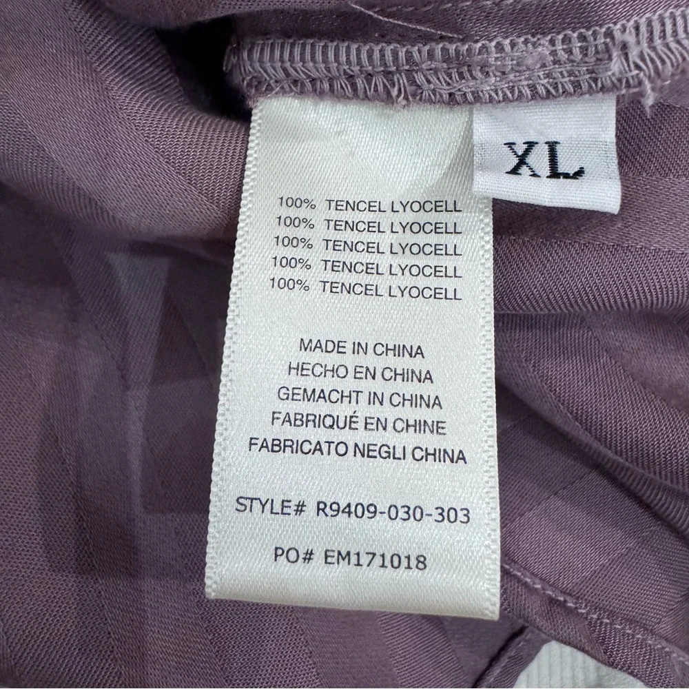 Cloth & Stone Anthropologie Mauve Grace Sateen Striped Button down XL - Picture 5 of 9
